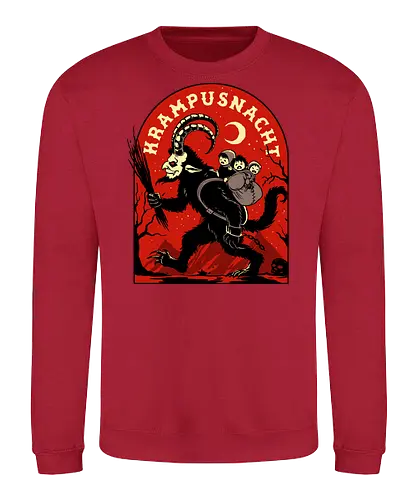 Krampusnacht - krampus, christmas, creepy, demon, devil, goat, goth, horror, krampusnacht, monster, merry christmas, scary, xmas, yule, yuletide - Sweatshirt