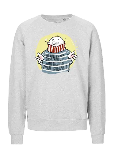 Da hab ich mir ja gestern .. - Ringelpullisprüche, Ringeldinger, streifenweise, Spruch, Weisheit, Motivation, Ringelpulli, SprücheShirt, Cartoon Illustration, Statement, Handgezeichnet, Humor, Selbstironie, Streifenpulli, Spruchshirt, deutsch - Fairtrade Sweatshirt