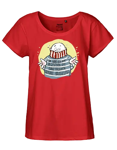 Da hab ich mir ja gestern .. - Ringelpullisprüche, Ringeldinger, streifenweise, Spruch, Weisheit, Motivation, Ringelpulli, SprücheShirt, Cartoon Illustration, Statement, Handgezeichnet, Humor, Selbstironie, Streifenpulli, Spruchshirt, deutsch - Fairtrade Girl Shirt