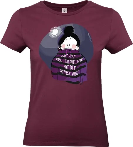 Drittes Auge - Ringelpullisprüche, Ringeldinger, streifenweise, Spruch, Weisheit, Motivation, Ringelpulli, SprücheShirt, Cartoon Illustration, Spiritualität, Statement, Handgezeichnet, Humor, Selbstironie, Streifenpulli, Spruchshirt, deutsch - Standard T-Shirt (Frauen)