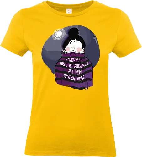 Drittes Auge - Ringelpullisprüche, Ringeldinger, streifenweise, Spruch, Weisheit, Motivation, Ringelpulli, SprücheShirt, Cartoon Illustration, Spiritualität, Statement, Handgezeichnet, Humor, Selbstironie, Streifenpulli, Spruchshirt, deutsch - Standard T-Shirt (Frauen)