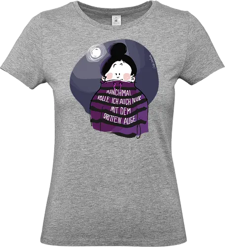 Drittes Auge - Ringelpullisprüche, Ringeldinger, streifenweise, Spruch, Weisheit, Motivation, Ringelpulli, SprücheShirt, Cartoon Illustration, Spiritualität, Statement, Handgezeichnet, Humor, Selbstironie, Streifenpulli, Spruchshirt, deutsch - Standard T-Shirt (Frauen)