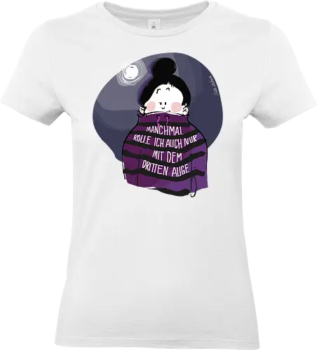 Drittes Auge - Ringelpullisprüche, Ringeldinger, streifenweise, Spruch, Weisheit, Motivation, Ringelpulli, SprücheShirt, Cartoon Illustration, Spiritualität, Statement, Handgezeichnet, Humor, Selbstironie, Streifenpulli, Spruchshirt, deutsch - Standard T-Shirt (Frauen)