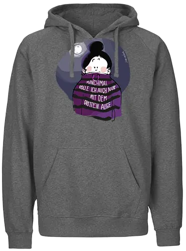 Drittes Auge - Ringelpullisprüche, Ringeldinger, streifenweise, Spruch, Weisheit, Motivation, Ringelpulli, SprücheShirt, Cartoon Illustration, Spiritualität, Statement, Handgezeichnet, Humor, Selbstironie, Streifenpulli, Spruchshirt, deutsch - Fairtrade Hoodie