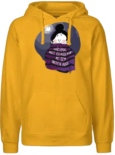 Drittes Auge - Ringelpullisprüche, Ringeldinger, streifenweise, Spruch, Weisheit, Motivation, Ringelpulli, SprücheShirt, Cartoon Illustration, Spiritualität, Statement, Handgezeichnet, Humor, Selbstironie, Streifenpulli, Spruchshirt, deutsch - Fairtrade Hoodie
