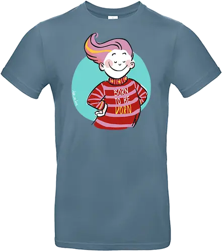 Born to be vorn - Ringelpullisprüche, Ringeldinger, streifenweise, Spruch, Weisheit, Motivation, Ringelpulli, SprücheShirt, Cartoon Illustration, Statement, Handgezeichnet, Humor, Selbstironie, Streifenpulli, Spruchshirt, deutsch - Standard T-Shirt