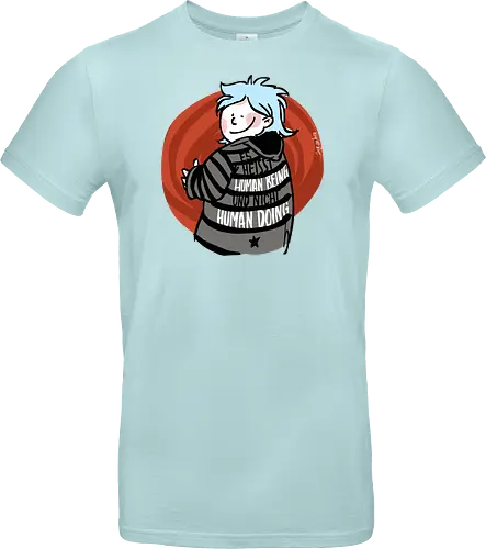 Es heißt human being - nicht human doing!  - Ringelpullisprüche, Ringeldinger, streifenweise, Spruch, Weisheit, Motivation, Ringelpulli, SprücheShirt, Cartoon Illustration, Statement, Handgezeichnet, Humor, Selbstironie, Streifenpulli, Spruchshirt, deutsch - Standard T-Shirt