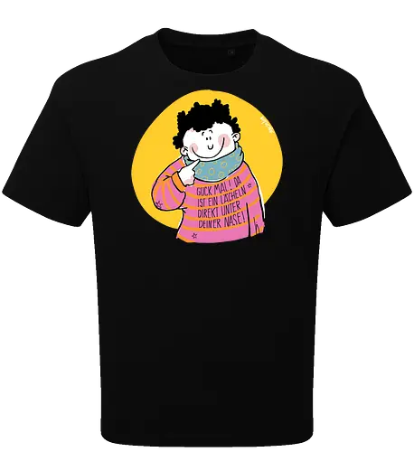 Guck mal.. - Ringelpullisprüche, Ringeldinger, streifenweise, Spruch, Weisheit, Motivation, Ringelpulli, SprücheShirt, Cartoon Illustration, Statement, Handgezeichnet, Humor, Selbstironie, Streifenpulli, Spruchshirt, deutsch - Oversize T-Shirt
