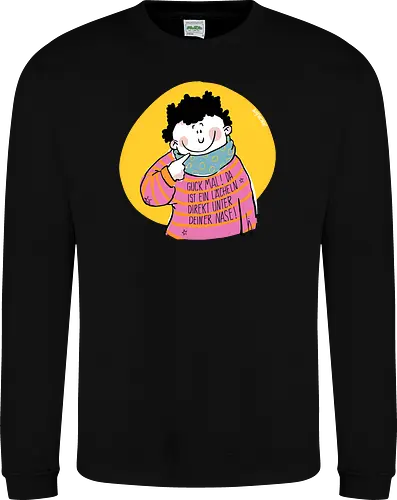 Guck mal.. - Ringelpullisprüche, Ringeldinger, streifenweise, Spruch, Weisheit, Motivation, Ringelpulli, SprücheShirt, Cartoon Illustration, Statement, Handgezeichnet, Humor, Selbstironie, Streifenpulli, Spruchshirt, deutsch - Sweatshirt