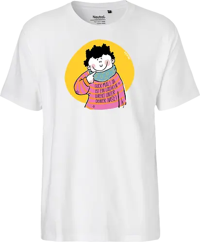 Guck mal.. - Ringelpullisprüche, Ringeldinger, streifenweise, Spruch, Weisheit, Motivation, Ringelpulli, SprücheShirt, Cartoon Illustration, Statement, Handgezeichnet, Humor, Selbstironie, Streifenpulli, Spruchshirt, deutsch - Fairtrade T-Shirt