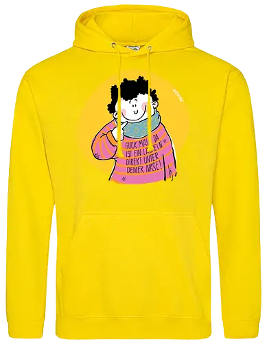 Guck mal.. - Ringelpullisprüche, Ringeldinger, streifenweise, Spruch, Weisheit, Motivation, Ringelpulli, SprücheShirt, Cartoon Illustration, Statement, Handgezeichnet, Humor, Selbstironie, Streifenpulli, Spruchshirt, deutsch - Standard Hoodie
