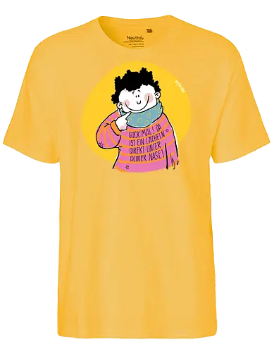 Guck mal.. - Ringelpullisprüche, Ringeldinger, streifenweise, Spruch, Weisheit, Motivation, Ringelpulli, SprücheShirt, Cartoon Illustration, Statement, Handgezeichnet, Humor, Selbstironie, Streifenpulli, Spruchshirt, deutsch - Fairtrade T-Shirt