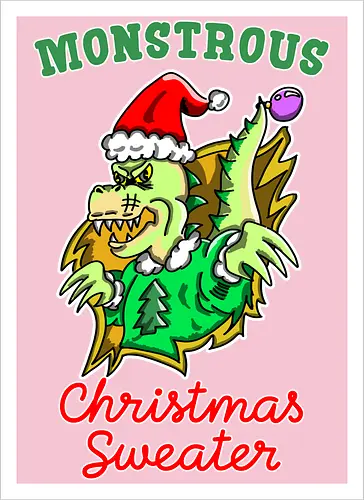 Lustiges Monster Hässlicher Weihnachts-Dino