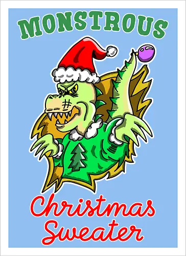 Lustiges Monster Hässlicher Weihnachts-Dino