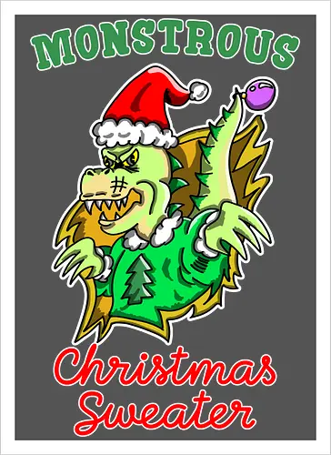 Lustiges Monster Hässlicher Weihnachts-Dino