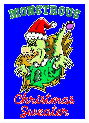 Lustiges Monster Hässlicher Weihnachts-Dino