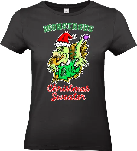 Lustiges Monster Hässlicher Weihnachts-Dino - Weihnachtsdesign, Dinosaurier, Dino Monster, Lustiger Dino, Weihnachtsmonster, Wintermotiv, Weihnachtszeit, Festliches Design, Humor Weihnachten, Ugly Christmas Style, Monsterfigur, Niedlicher Dino, Winterspaß, Feiertagsmotiv, Skurriles Design, Cartoon Dinosaurier, Witzige Illustration, XMAS Monster, Weihnachtslook, Winterpullover Stil, Weihnachtshumor, Ugly Sweater Optik, Lustige Kreatur, Festliche Grafik, Geschenkidee - Standard T-Shirt (Frauen)