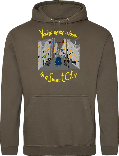 You're never alone in a Smart City, helle Schrift