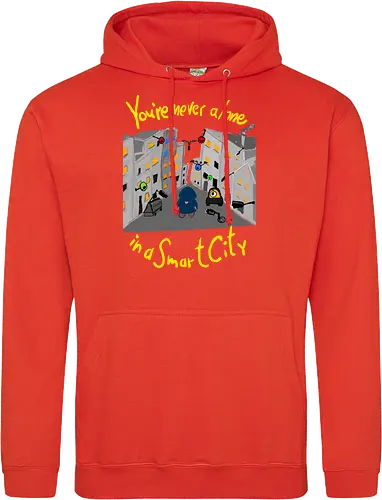 You're never alone in a Smart City, helle Schrift