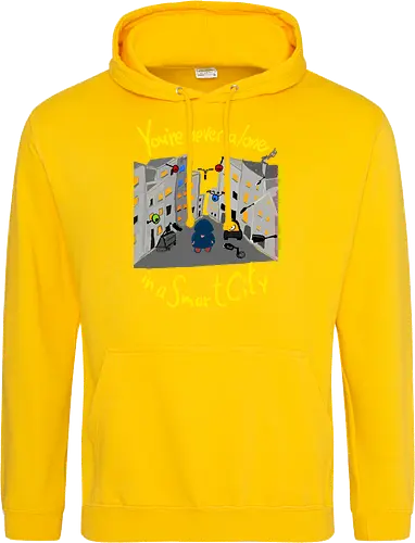 You're never alone in a Smart City, helle Schrift