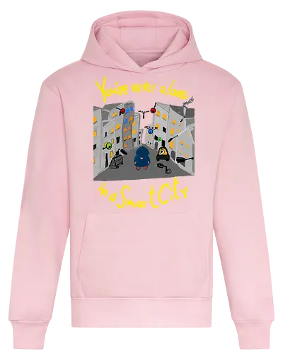 You're never alone in a Smart City, helle Schrift - Privatsphäre, BigData, Überwachungskapitalismus - Heavyweight Hoodie