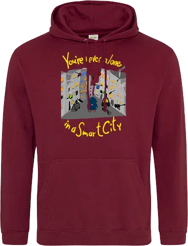 You're never alone in a Smart City, helle Schrift