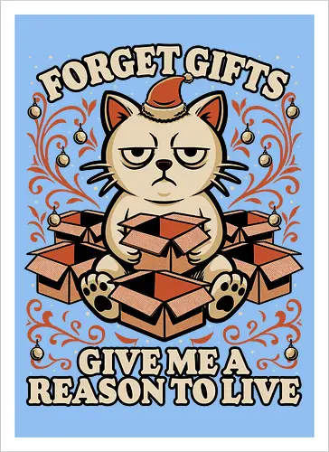 Sad Cat Gift Christmas