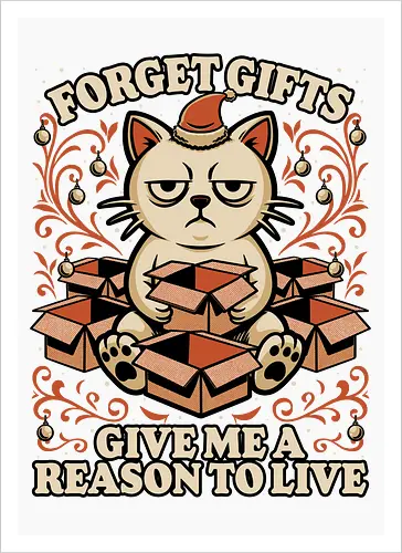 Sad Cat Gift Christmas