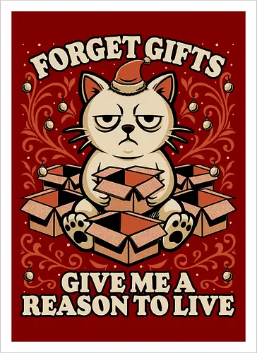 Sad Cat Gift Christmas