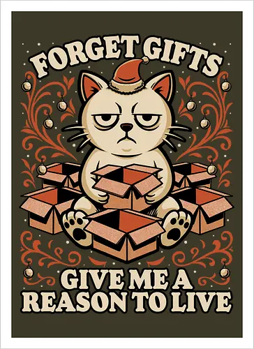 Sad Cat Gift Christmas