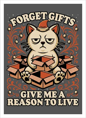 Sad Cat Gift Christmas