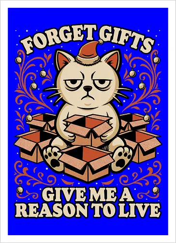 Sad Cat Gift Christmas