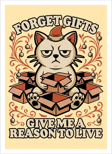 Sad Cat Gift Christmas