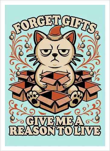 Sad Cat Gift Christmas