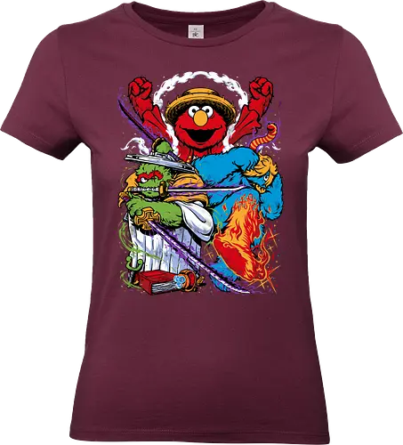 Street Monster Trio - cookie monster, Oscar the grouch, sesame streets, elmo, big bird, retro, puppet, puppets, puppet master, retro vintage, puppeteer, unique design, retro design, vintage cartoon, monster trio, Pirate, roronoa zoro, pirate, vinsmoke sanji, zoro, sanji, strawhat luffy, strawhat, strawhat pirates - Standard T-Shirt (Frauen)