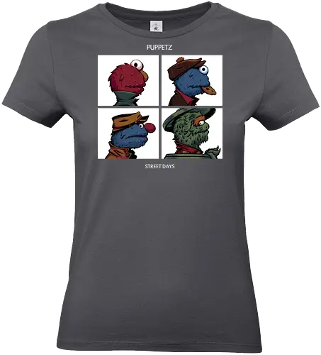 Puppetz Street Days - cookie monster, grover, Oscar the grouch, sesame streets, elmo, big bird, retro, puppet, puppets, puppet master, retro vintage, puppeteer, unique design, retro design, vintage cartoon, demon days, gorillaz, gorillaz demon days - Standard T-Shirt (Frauen)