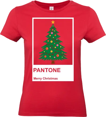 Pantone Merry Christmas - Pantone Christmas, Pantone parody, Christmas tree, designer gift, minimalist holiday, clever graphic, artistic, color lover, Merry Christmas, retro swatch, t-shirt design, art print, graphic designer - Standard T-Shirt (Frauen)