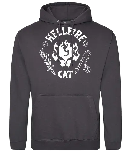 Hellfire Cat - hellfire club, cat, kitty, meow, Strange, hellfire, demogorgon, hawkins, upside down, eleven, Pen and paper, movie, tv series, TV, 80s - Standard Hoodie