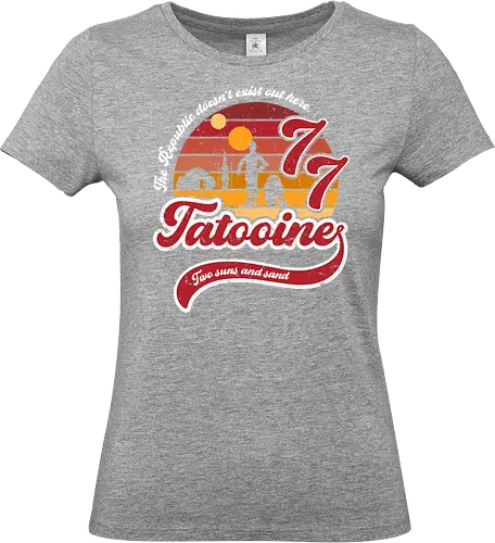 Vintage two suns and sand - retro, rebel, 70s, movies, films, date, galaxy, star, c3po, r2d2, vintage - Standard T-Shirt (Frauen)