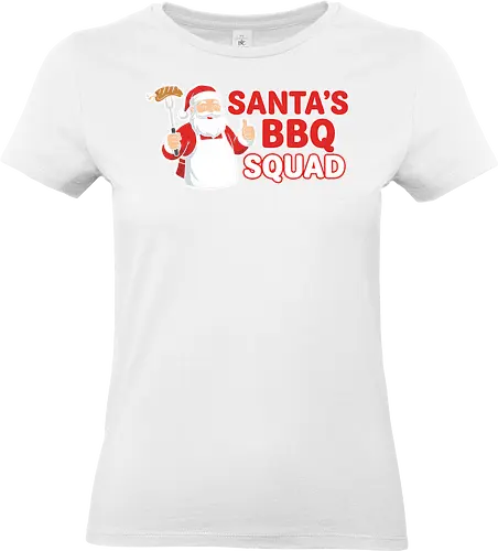 Santa's BBQ Squad - Barbecue Santa, Santa BBQ Squad, Funny Christmas, Christmas barbecue, Grill Master, Santa at the grill, barbecue gift, barbecue print, Christmas humor, sunglasses, grill, barbecue, fun Christmas. - Standard T-Shirt (Frauen)