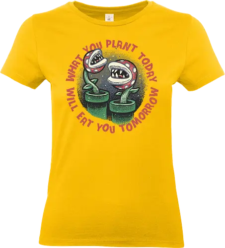 Plant Today Eat Tomorrow - Movie, film, video games, gaming, retro gamer, plants, funny, humor - Standard T-Shirt (Frauen)