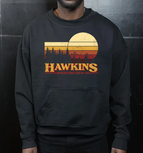 Retro Adventure Club - Strange, Hawkins, Adventure, Club 80's - Cropped Sweatshirt