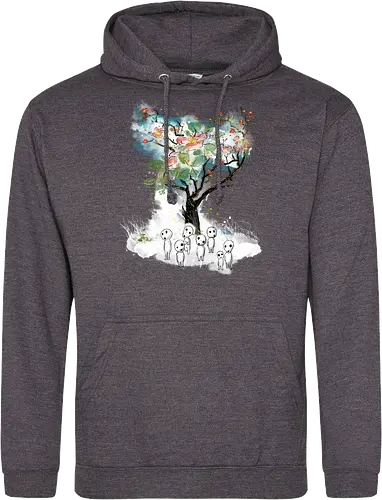 Kodamas a la Hokusai - kodamas, cute, kids, anime, japan pop culture, fantasy - Standard Hoodie