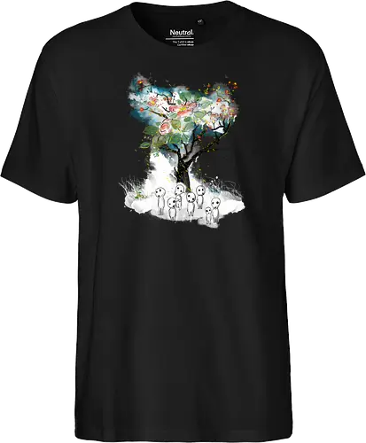 Kodamas a la Hokusai - kodamas, cute, kids, anime, japan pop culture, fantasy - Fairtrade T-Shirt