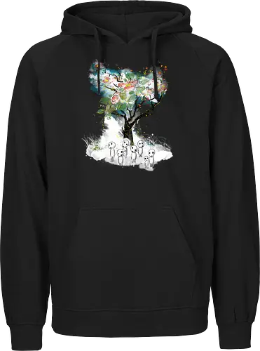 Kodamas a la Hokusai - kodamas, cute, kids, anime, japan pop culture, fantasy - Fairtrade Hoodie