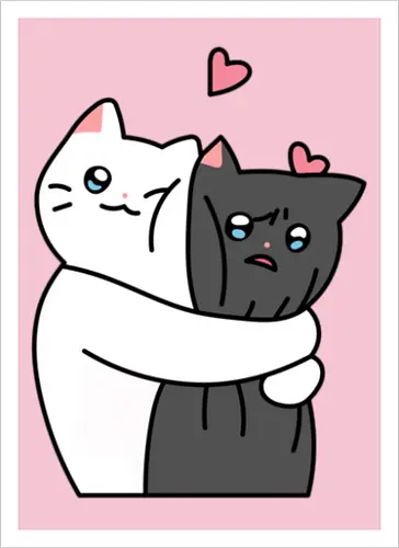 Cute Cats Hugs with Love 