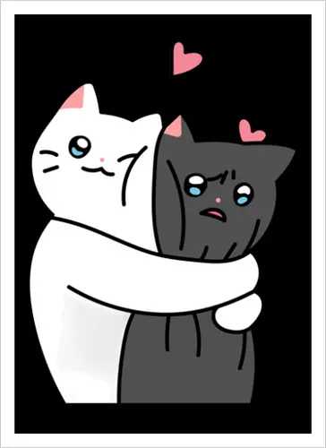 Cute Cats Hugs with Love 