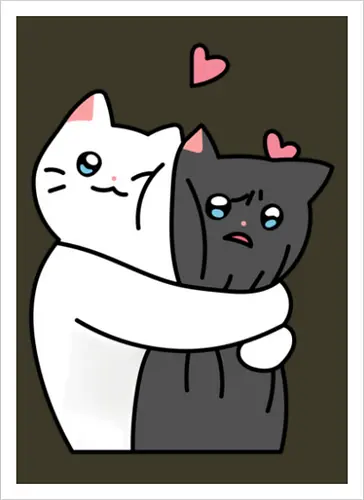 Cute Cats Hugs with Love 