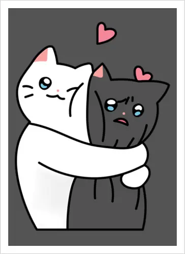 Cute Cats Hugs with Love 