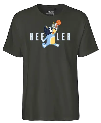 Air Heeler! - bluey, dad, father, fathers-day, basketball, basket, jordan, air, funny, sports - Fairtrade T-Shirt